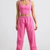 Pantalon de jogging oversize en jersey brossé rose vif Pantalon de jogging oversize en jersey brossé rose vif