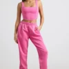 Pantalon de jogging oversize en jersey brossé rose vif Pantalon de jogging oversize en jersey brossé rose vif