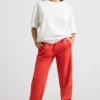 Pantalon de jogging oversize en jersey brossé rouge Pantalon de jogging oversize en jersey brossé rouge