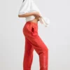 Pantalon de jogging oversize en jersey brossé rouge Pantalon de jogging oversize en jersey brossé rouge