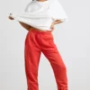 Pantalon de jogging oversize en jersey brossé rouge Pantalon de jogging oversize en jersey brossé rouge