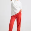Pantalon de jogging oversize en jersey brossé rouge Pantalon de jogging oversize en jersey brossé rouge