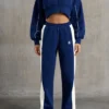 Pantalon de survêtement à jambes larges bleu marine Pantalon de survêtement à jambes larges bleu marine