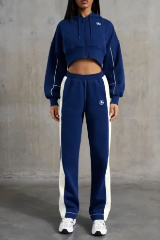 Pantalon de survêtement à jambes larges bleu marine