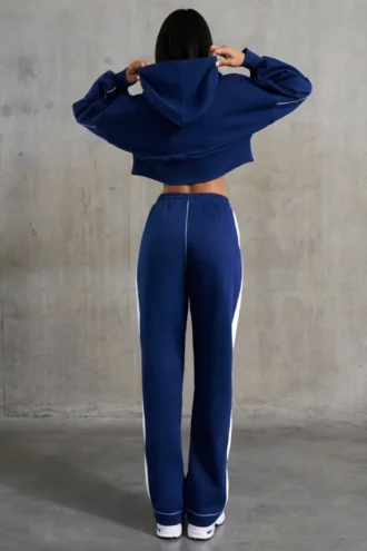 Pantalon de survêtement à jambes larges bleu marine