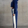 Pantalon de survêtement à jambes larges bleu marine Pantalon de survêtement à jambes larges bleu marine