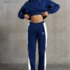 Pantalon de survêtement à jambes larges bleu marine Pantalon de survêtement à jambes larges bleu marine