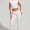 Pantalon droit à taille mi-haute Hollis en blanc