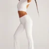 Pantalon droit à taille mi-haute Hollis en blanc
