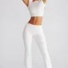 Pantalon droit à taille mi-haute Hollis en blanc