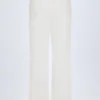 Pantalon droit taille moyenne Libby Pointelle en blanc Pantalon droit taille moyenne Libby Pointelle en blanc