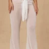 Pantalon large à nouer sur le devant Hydra, blanc