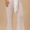 Pantalon large à nouer sur le devant Hydra, blanc