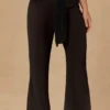 Pantalon large à nouer sur le devant Hydra, noir