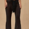 Pantalon large à nouer sur le devant Hydra, noir