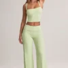 Pantalon large à revers en modal Melida, vert sauge Pantalon large à revers en modal Melida, vert sauge