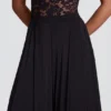 Pantalon large taille moyenne en jersey doux Zafira, noir