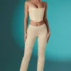 Pantalon taille basse Fallon Petite en dentelle ornée, couleur ivoire Pantalon taille basse Fallon Petite en dentelle ornée, couleur ivoire