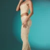 Pantalon taille basse Fallon Petite en dentelle ornée, couleur ivoire Pantalon taille basse Fallon Petite en dentelle ornée, couleur ivoire