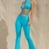 Pantalon évasé à découpes Valerie Petite, couleur aqua Pantalon évasé à découpes Valerie Petite, couleur aqua