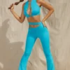 Pantalon évasé à découpes Valerie Petite, couleur aqua Pantalon évasé à découpes Valerie Petite, couleur aqua