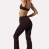 Pantalon évasé froncé Soft Active couleur espresso Pantalon évasé froncé Soft Active couleur espresso