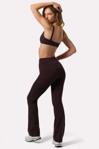 Pantalon évasé froncé Soft Active couleur espresso