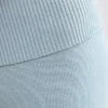 Pantalon évasé à revers en maille épaisse, couleur bleu sarcelle poudré Pantalon évasé à revers en maille épaisse, couleur bleu sarcelle poudré