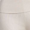 Pantalon évasé à revers en maille épaisse, couleur crème Pantalon évasé à revers en maille épaisse, couleur crème