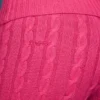 Pantalon évasé à revers en maille torsadée, rose vif Pantalon évasé à revers en maille torsadée, rose vif