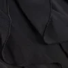 Pantalon évasé à taille mi-haute et volants Felicity en noir