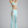 Pantalon évasé à taille mi-haute orné Stevie, bleu glacier