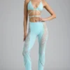 Pantalon évasé à taille mi-haute orné Stevie, bleu glacier