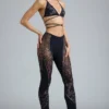 Pantalon évasé à taille mi-haute orné Stevie en noir