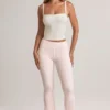 Pantalon évasé taille mi-haute à revers en modal Bebe, imprimé rayé Pantalon évasé taille mi-haute à revers en modal Bebe, imprimé rayé