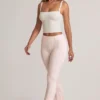 Pantalon évasé taille mi-haute à revers en modal Bebe, imprimé rayé Pantalon évasé taille mi-haute à revers en modal Bebe, imprimé rayé