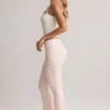 Pantalon évasé taille mi-haute à revers en modal Bebe, imprimé rayé Pantalon évasé taille mi-haute à revers en modal Bebe, imprimé rayé