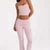 Pantalon évasé taille moyenne en modal, couleur Blush Pantalon évasé taille moyenne en modal, couleur Blush
