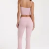 Pantalon évasé taille moyenne en modal, couleur Blush Pantalon évasé taille moyenne en modal, couleur Blush
