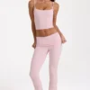Pantalon évasé taille moyenne en modal, couleur Blush Pantalon évasé taille moyenne en modal, couleur Blush