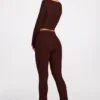 Pantalon évasé taille moyenne en modal Philippa, couleur chocolat Pantalon évasé taille moyenne en modal Philippa, couleur chocolat