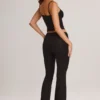 Pantalon évasé taille moyenne Patsy en modal noir Pantalon évasé taille moyenne Patsy en modal noir