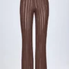 Pantalon évasé taille moyenne Selara en bronze Pantalon évasé taille moyenne Selara en bronze