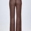 Pantalon évasé taille moyenne Selara en bronze Pantalon évasé taille moyenne Selara en bronze