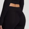 Pantalon évasé taille moyenne Vevina en modal noir Pantalon évasé taille moyenne Vevina en modal noir