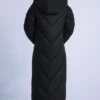Parka longue imperméable à capuche, couleur noire