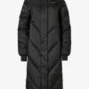 Parka longue imperméable à capuche, couleur noire
