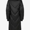 Parka longue imperméable à capuche, couleur noire