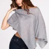 Poncho en jersey transparent Ghalia, gris