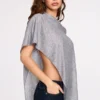 Poncho en jersey transparent Ghalia, gris